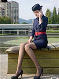 SIW Siwen Media 051 China Eastern Airlines uniform, cap, scarf, skirt, four pieces set - Siqi(39)